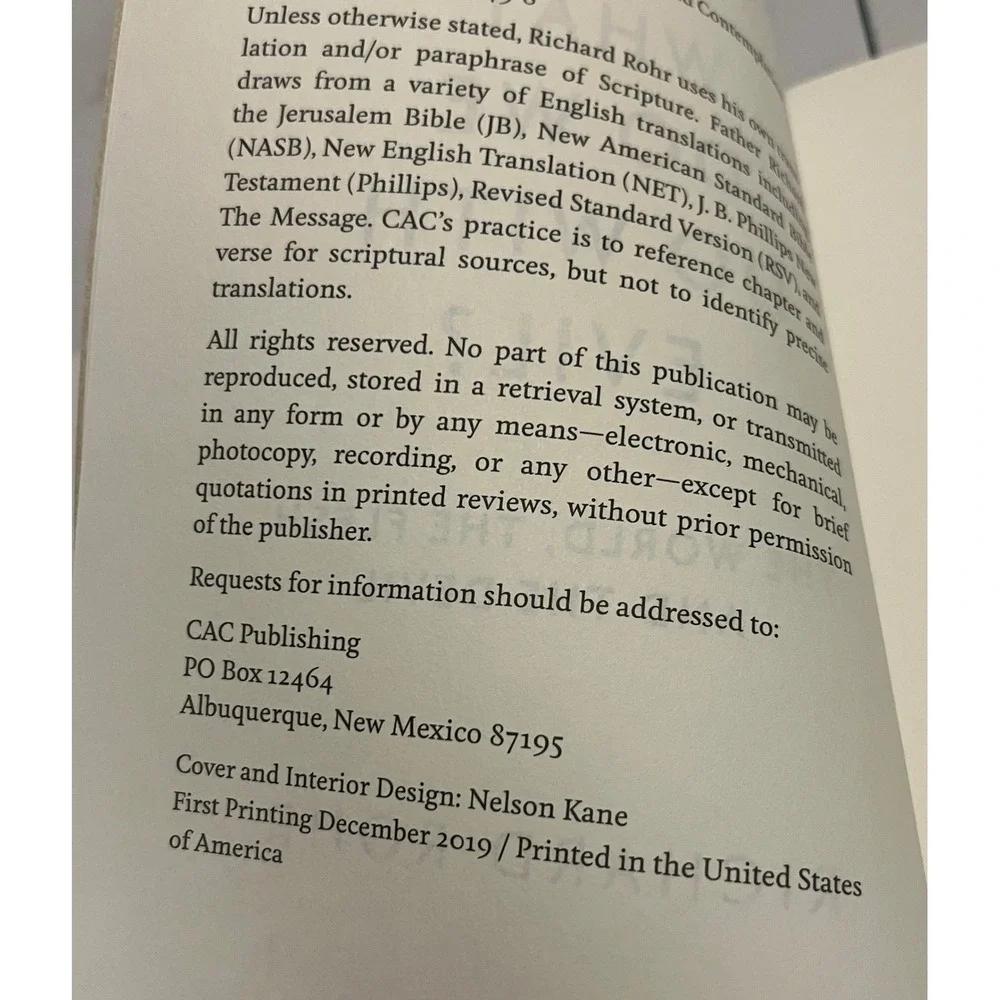 Richard‎ Rohr What Do We Do with Evil? Paperback Book CAC Publishing 19 First Ed